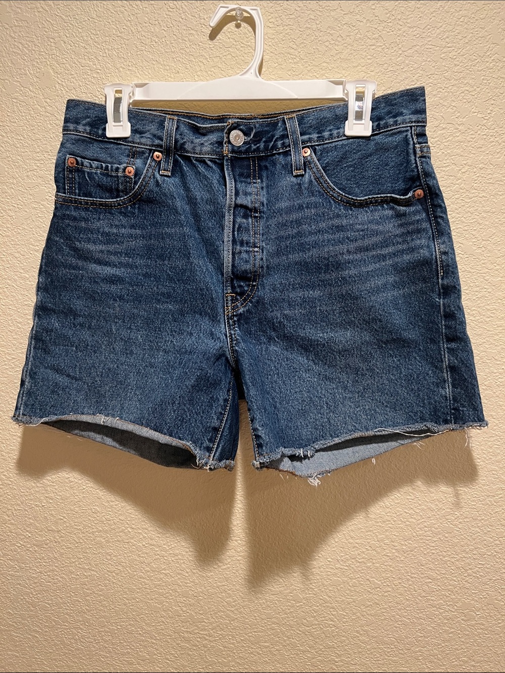 Levi's Dark Blue Denim Cutoff Shorts